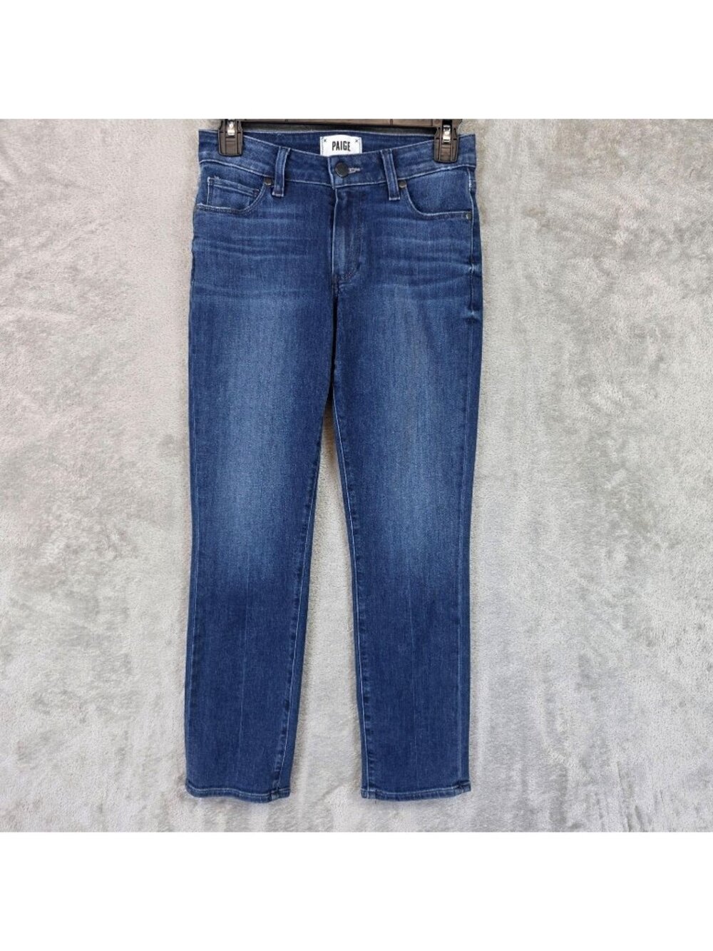Paige Brigitte Boyfriend Jeans Womens 23 Blue Med Wash Mid Rise Stretch Denim